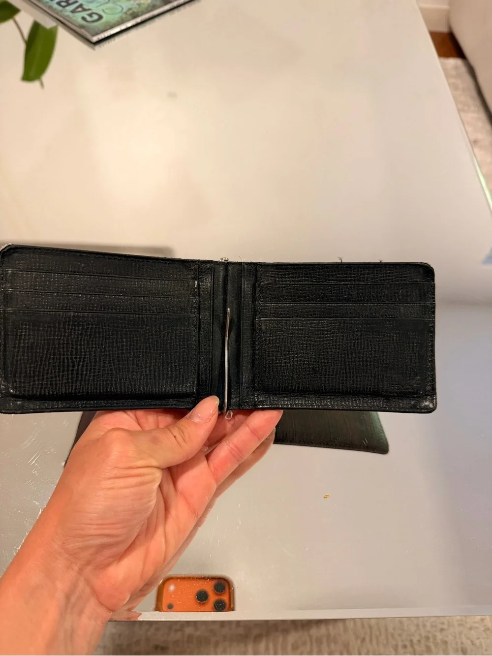 Men's FENDI Slim Money Clip Wallet - Burgundy
